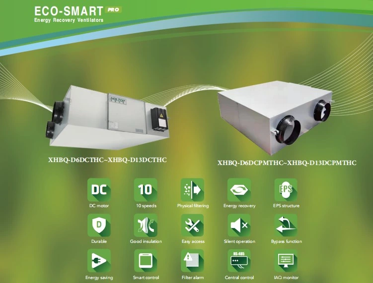 1300CMH Hrv/Erv Light Commercial Heat/Energy Recovery Ventilation System Units, Recuperation