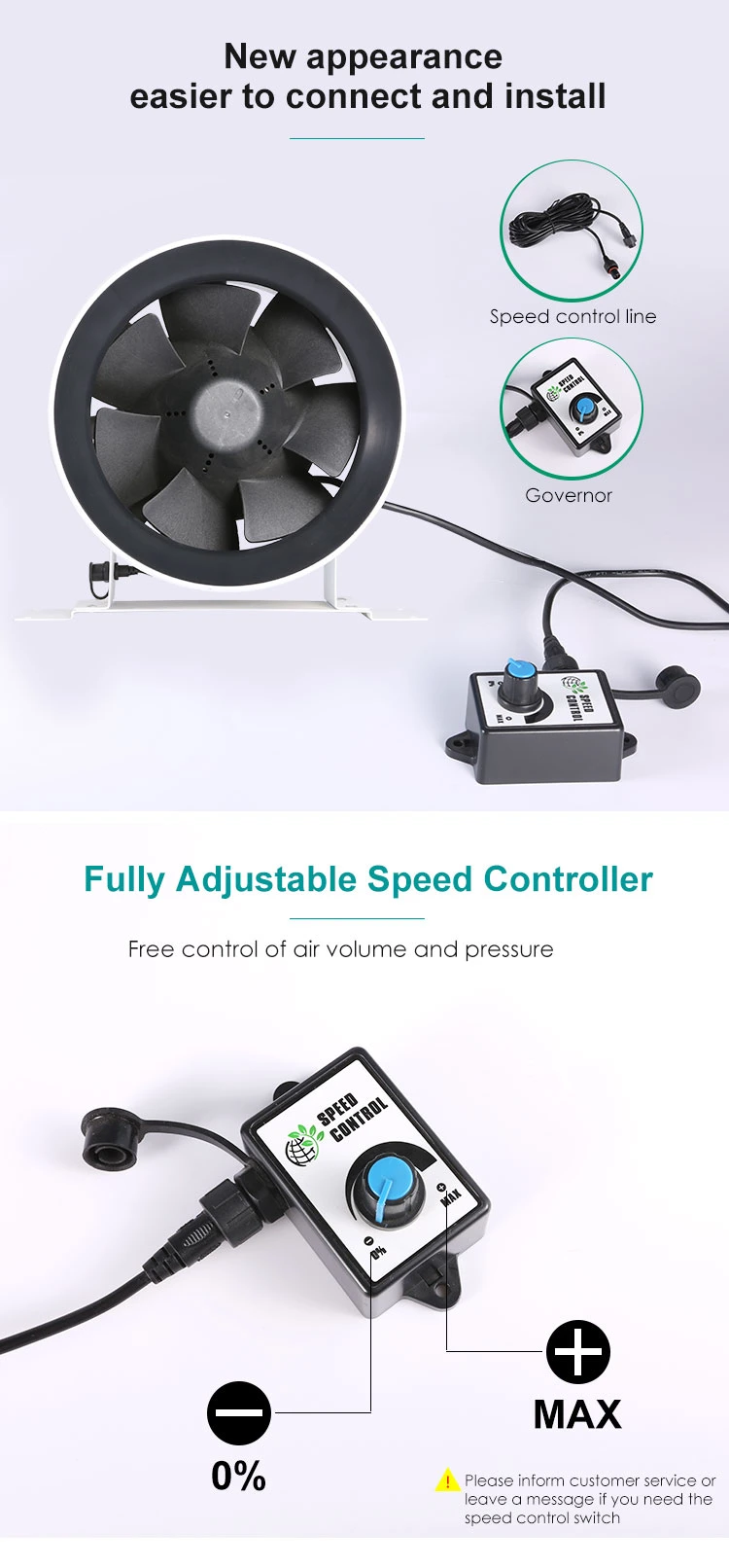 Ec Customized Silent Fan Soundproofed Tube Inline Duct Fan