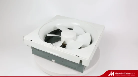 Ventilador de escape de ventilación con persiana de alta calidad de medio plástico de viento fuerte con parte posterior de metal